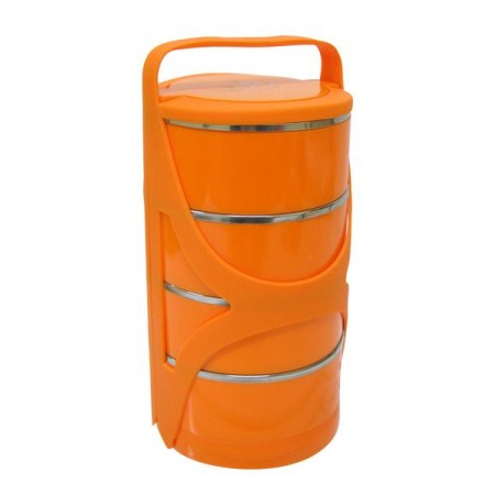 Jídlonosič plastový s nerez vnitřkem - 4 patra